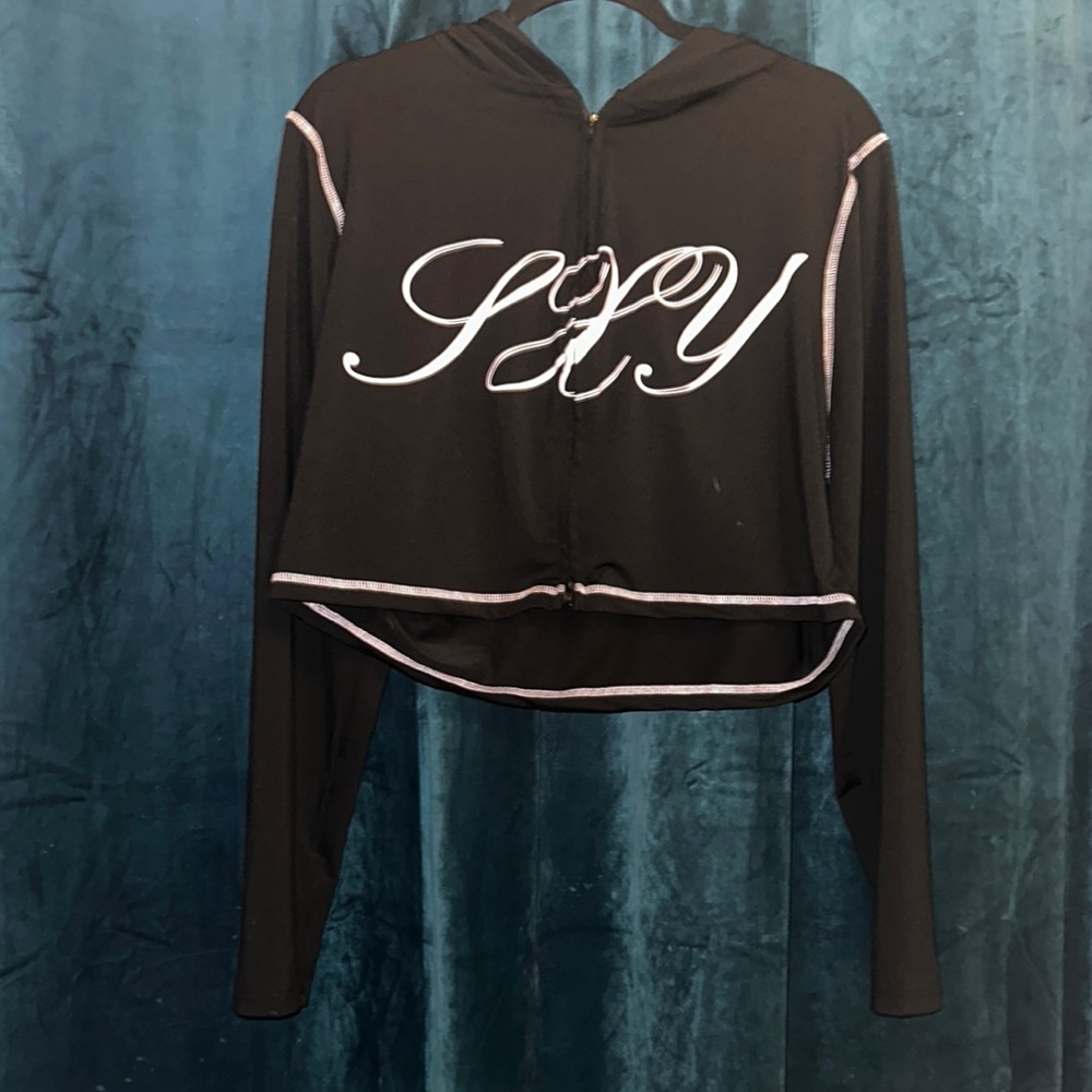 “Sxy” cropped hoodie